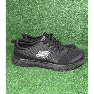 Skechers Womens 9 Track Leshur‎ Black Memory Foam Running Shoes Walking Sneakers